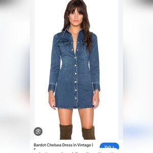 BARDOT Denim Snap-Up Shirt Dress